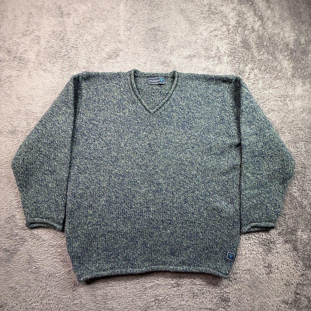 IrelandsEye Wool Silk Chunky Knit Sweater Womens S Oversized Marble Speckled